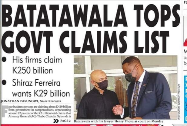 DAY LIGHT ROBBERY: Batawalala under fire, wants to milk taxpayers K250billion in claims
