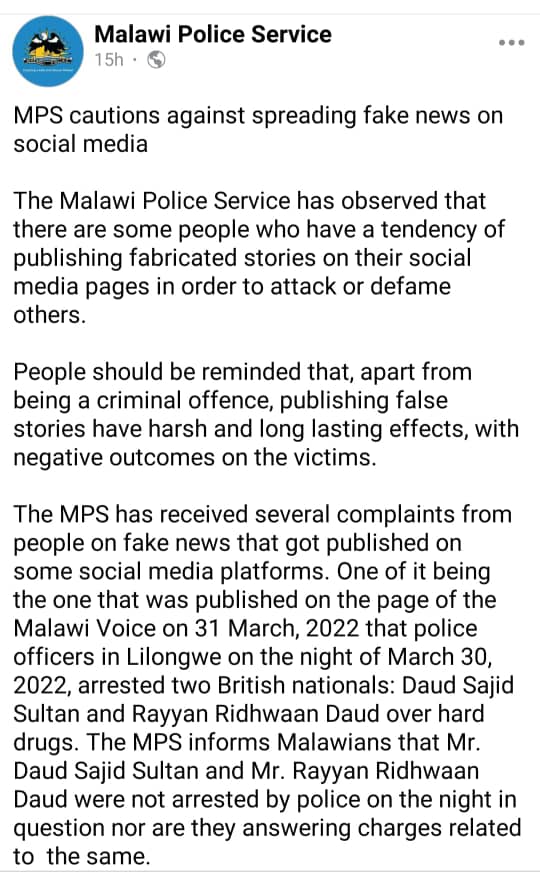 Malawi Police Faces Public Lash For Threatening Media