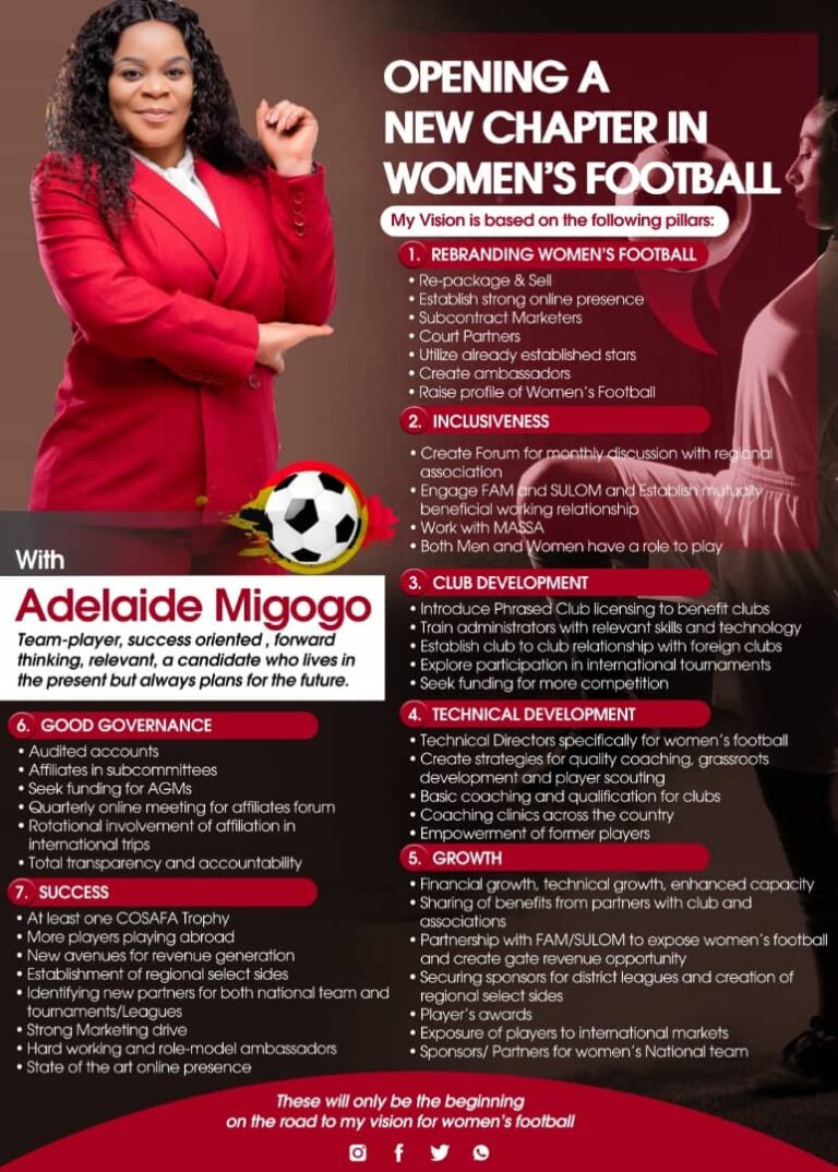 Migogo unveils powerful manifesto ahead of Women’s Football elective AGM