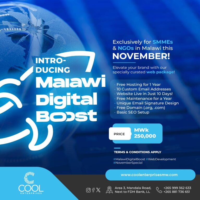 Cool Enterprises Limited Champions Digital Inclusion with “Malawi Digital Boost” in Alignment with Malawi’s 2063 Vision