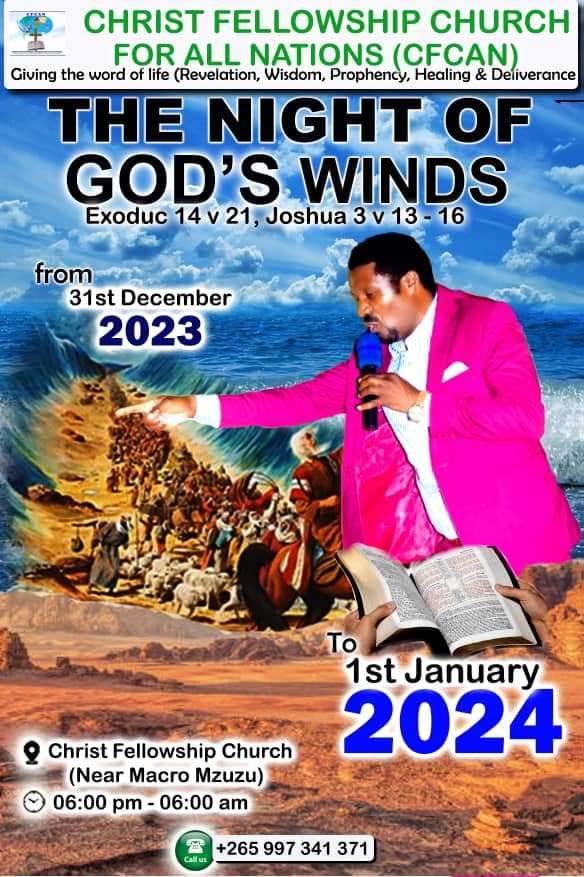 Apostle Nyirongo’s CFCAN Set for Night of God’s Winds Crossover